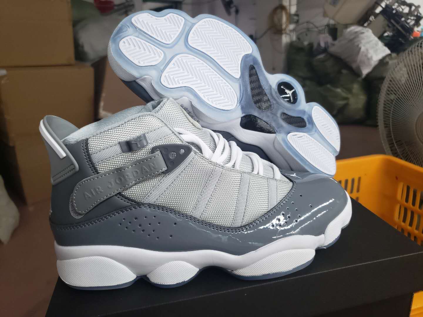 Air Jordan Six Rings of AJ11 Wolf Grey Shoes - Click Image to Close